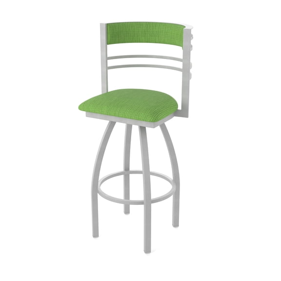 860 Hunter 36" Swivel Bar Stool with Anodized Nickel Finish and Graph Parrot Seat and Back