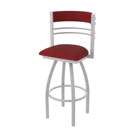 860 Hunter 36" Swivel Bar Stool with Anodized Nickel Finish and Graph Ruby Seat and Back