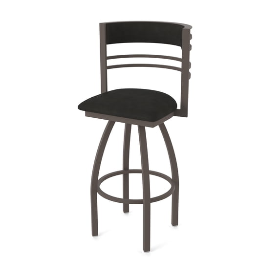 860 Hunter 36" Swivel Bar Stool with Bronze Finish and Canter Espresso Seat and Back