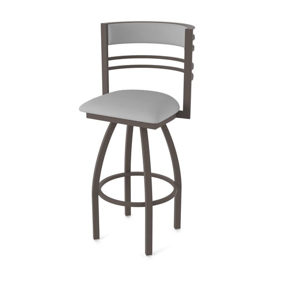 860 Hunter 36" Swivel Bar Stool with Bronze Finish and Canter Folkstone Grey Seat and Back