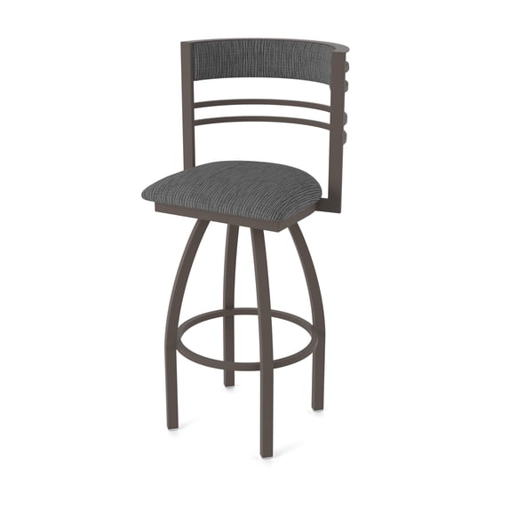 860 Hunter 36" Swivel Bar Stool with Bronze Finish and Graph Coal Seat and Back