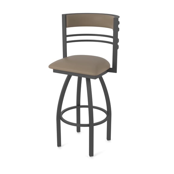 860 Hunter 36" Swivel Bar Stool with Pewter Finish and Canter Earth Seat and Back