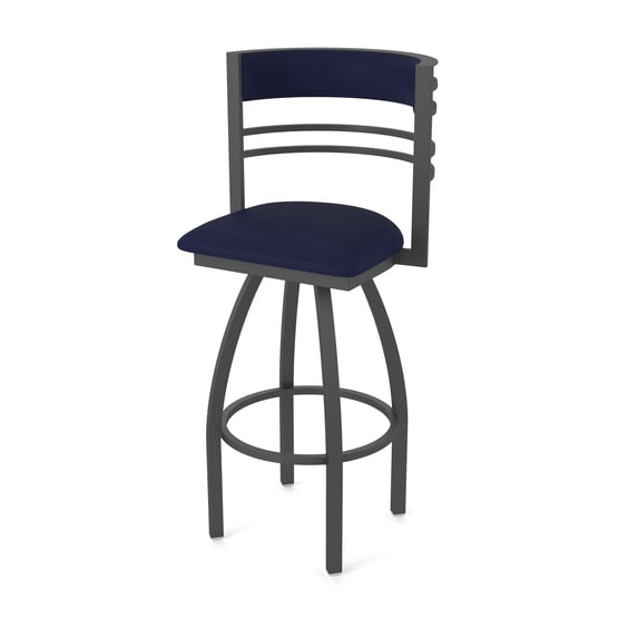 860 Hunter 36" Swivel Bar Stool with Pewter Finish and Canter Twilight Seat and Back