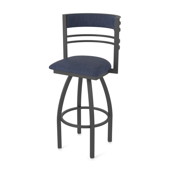 860 Hunter 36" Swivel Bar Stool with Pewter Finish and Graph Anchor Seat and Back