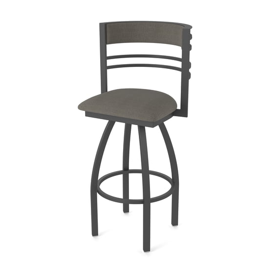 860 Hunter 36" Swivel Bar Stool with Pewter Finish and Graph Chalice Seat and Back
