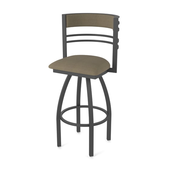 860 Hunter 36" Swivel Bar Stool with Pewter Finish and Graph Cork Seat and Back