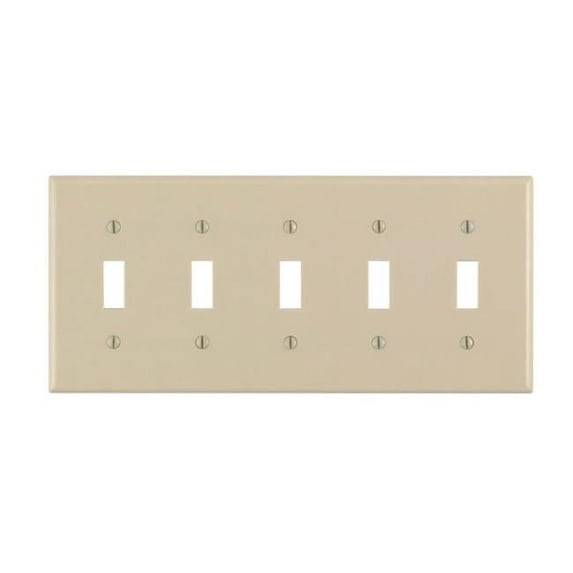 86023-000 Toggle Wall Plate Ivory - 5 Gang