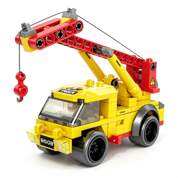 8608-1 3 in 1 Crane Truck Building Block Kit, 99 Pcs Convertible Engineering Construction Vehicle Bricks Collectible Model