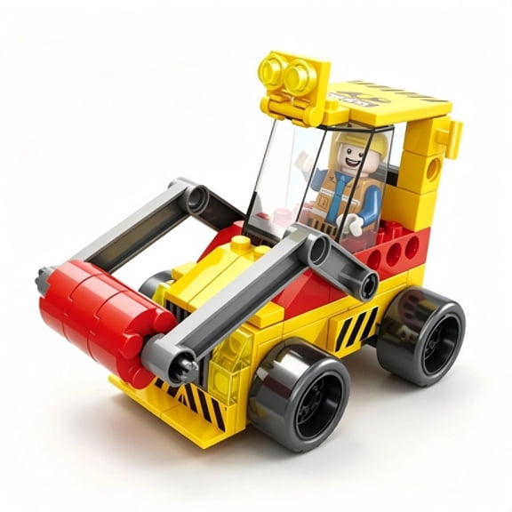 8608-2 Road Roller Building Block Set 92 Pieces 3 in 1 Convertible Engineering Vehicle Model Interlocking Construction Bricks with Figure