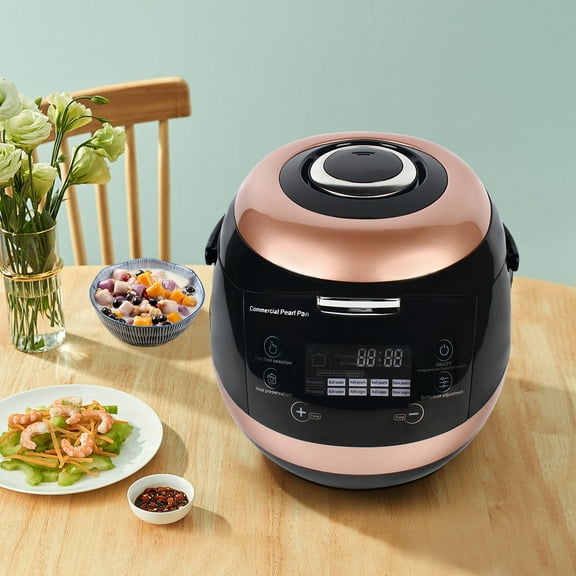 860W Commercial Automatic Nonstick Pot Black Tapioca Bubble Tea Pearl Maker Machine with Removable Inner Cover