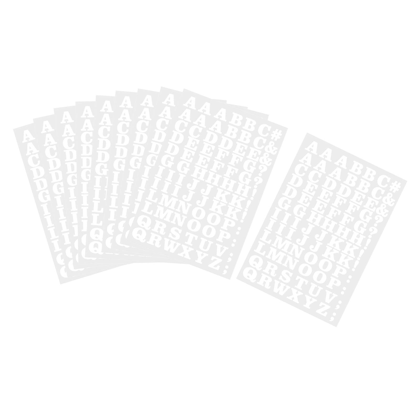 860x Heat Transfer Iron On English Clothing Letters and Punction 27x18.5cm White