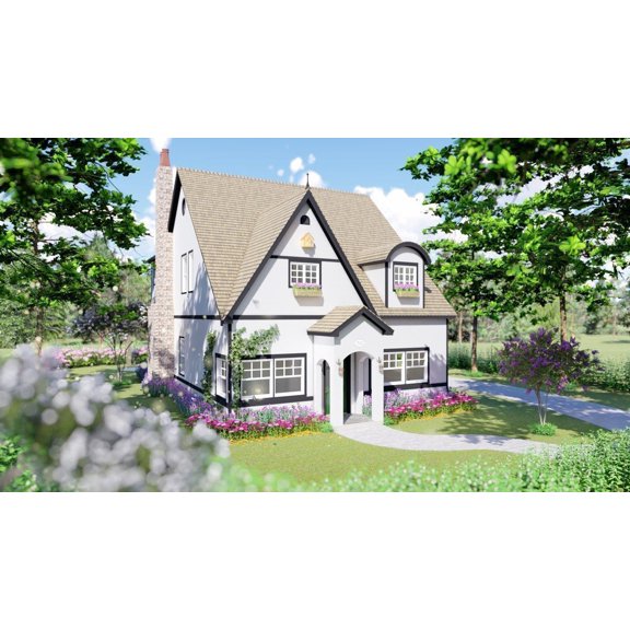 861-60120: Small & affordable English cottage 3 Bed, 3 Bath Luxury Home Plan, 2474 Sq Ft: Full Blueprints with License to Build by Home Plan Marketplace - Lesuto