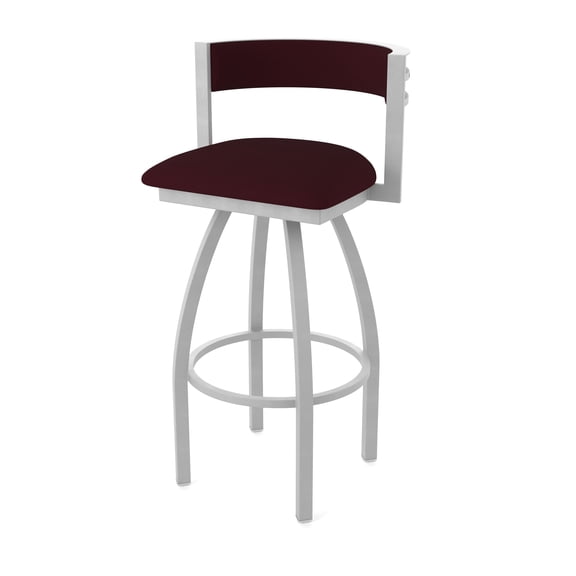 861 Artemis 25" Swivel Counter Stool with Anodized Nickel Finish and Canter Bordeaux Seat and Back
