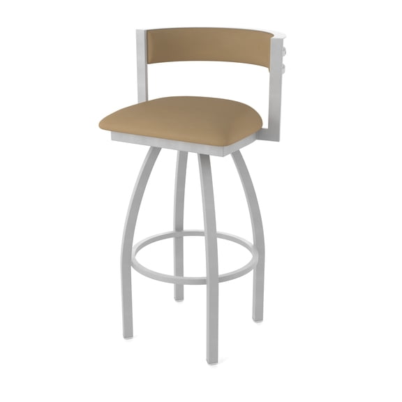 861 Artemis 25" Swivel Counter Stool with Anodized Nickel Finish and Canter Sand Seat and Back