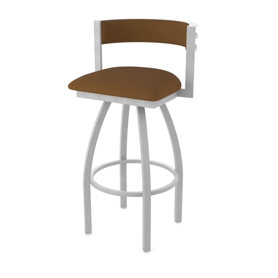 861 Artemis 25" Swivel Counter Stool with Anodized Nickel Finish and Canter Thatch Seat and Back