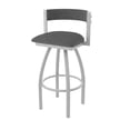 thumbnail image 1 of 861 Artemis 25" Swivel Counter Stool with Anodized Nickel Finish and Graph Coal Seat and Back, 1 of 5