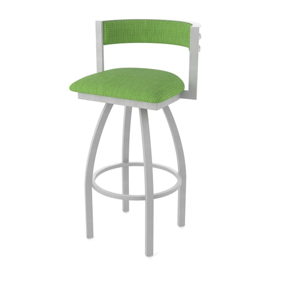 861 Artemis 25" Swivel Counter Stool with Anodized Nickel Finish and Graph Parrot Seat and Back