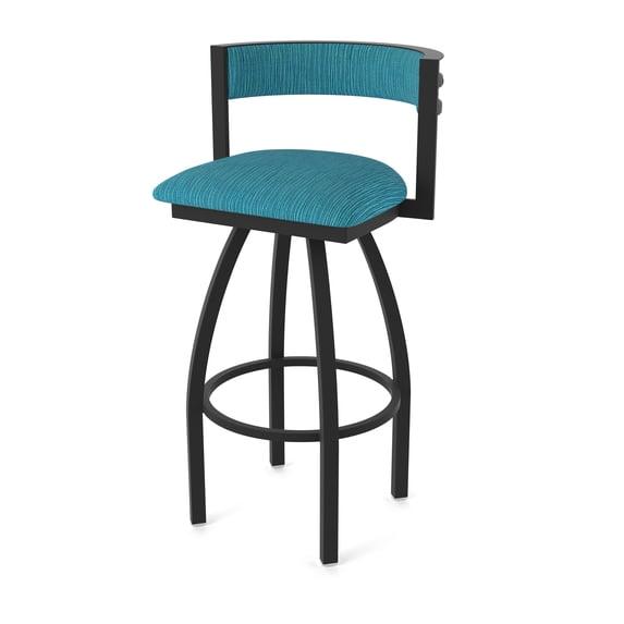 861 Artemis 25" Swivel Counter Stool with Black Wrinkle Finish and Graph Tidal Seat and Back