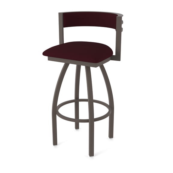 861 Artemis 25" Swivel Counter Stool with Bronze Finish and Canter Bordeaux Seat and Back