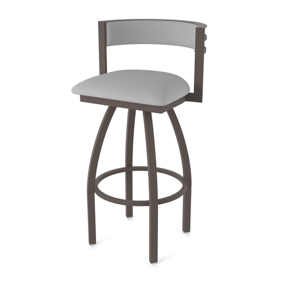 861 Artemis 25" Swivel Counter Stool with Bronze Finish and Canter Folkstone Grey Seat and Back
