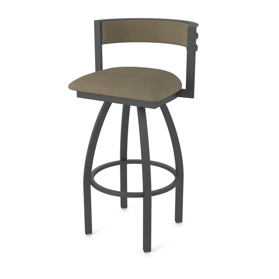 861 Artemis 25" Swivel Counter Stool with Pewter Finish and Graph Cork Seat and Back