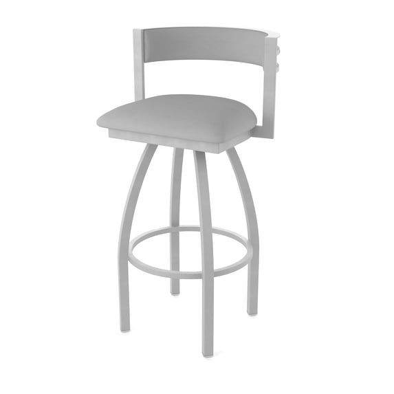 861 Artemis 30" Swivel Bar Stool with Anodized Nickel Finish and Canter Folkstone Grey Seat and Back