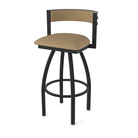 861 Artemis 30" Swivel Bar Stool with Black Wrinkle Finish and Canter Sand Seat and Back