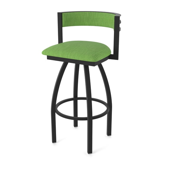 861 Artemis 30" Swivel Bar Stool with Black Wrinkle Finish and Graph Parrot Seat and Back