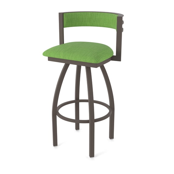 861 Artemis 30" Swivel Bar Stool with Bronze Finish and Graph Parrot Seat and Back