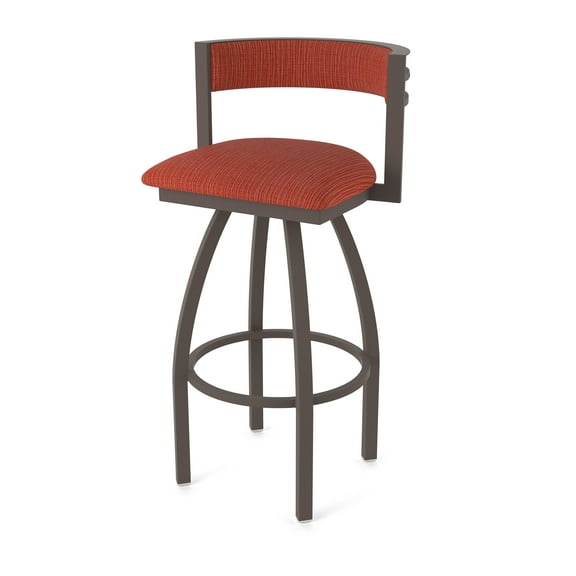 861 Artemis 30" Swivel Bar Stool with Bronze Finish and Graph Poppy Seat and Back