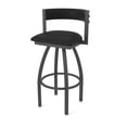 thumbnail image 1 of 861 Artemis 30" Swivel Bar Stool with Pewter Finish and Black Vinyl Seat and Back, 1 of 5