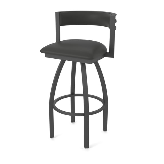 861 Artemis 30" Swivel Bar Stool with Pewter Finish and Canter Iron Seat and Back
