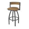 thumbnail image 1 of 861 Artemis 30" Swivel Bar Stool with Pewter Finish and Canter Saddle Seat and Back, 1 of 5