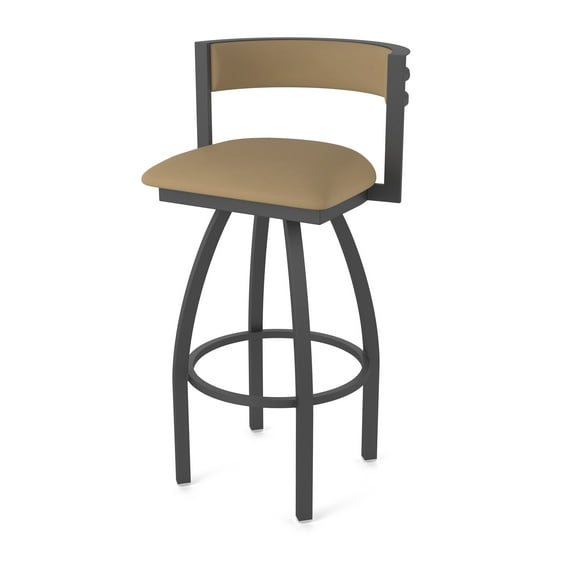 861 Artemis 30" Swivel Bar Stool with Pewter Finish and Canter Sand Seat and Back