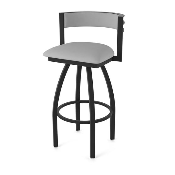 861 Artemis 36" Swivel Bar Stool with Black Wrinkle Finish and Canter Folkstone Grey Seat and Back