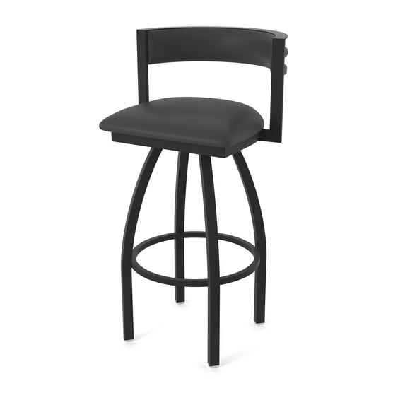 861 Artemis 36" Swivel Bar Stool with Black Wrinkle Finish and Canter Iron Seat and Back