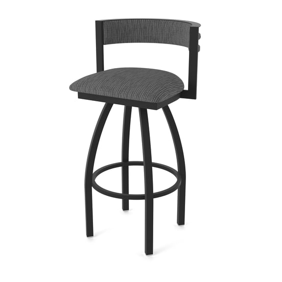 861 Artemis 36" Swivel Bar Stool with Black Wrinkle Finish and Graph Coal Seat and Back