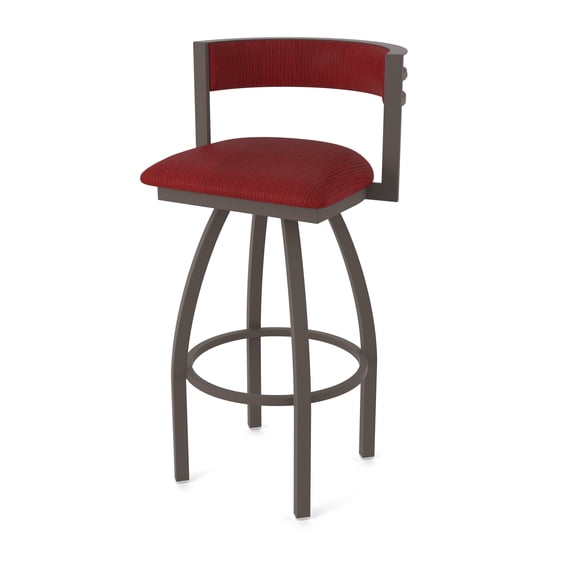 861 Artemis 36" Swivel Bar Stool with Bronze Finish and Graph Ruby Seat and Back