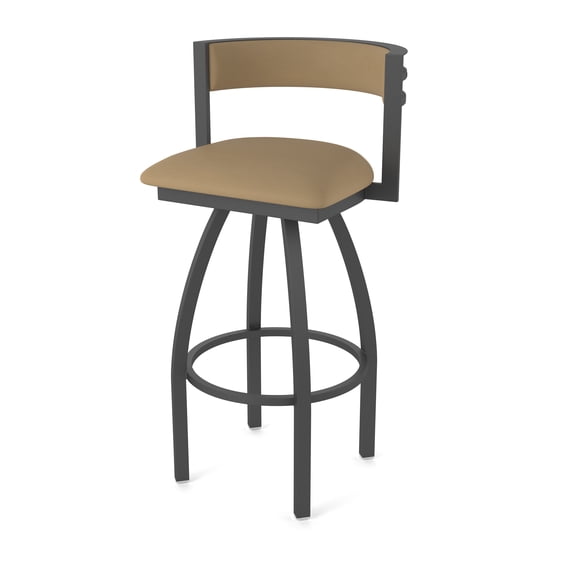 861 Artemis 36" Swivel Bar Stool with Pewter Finish and Canter Sand Seat and Back