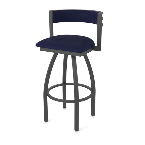 861 Artemis 36" Swivel Bar Stool with Pewter Finish and Canter Twilight Seat and Back