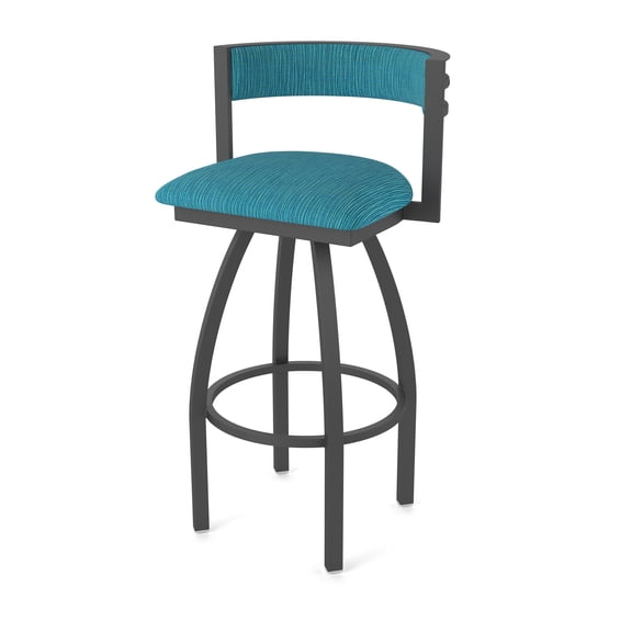 861 Artemis 36" Swivel Bar Stool with Pewter Finish and Graph Tidal Seat and Back