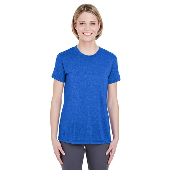 8619L UltraClub Ladies' Cool & Dry Heather Performance Tee