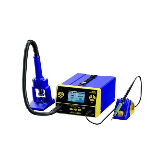 861DS 2-in-1 Soldering Rework Station, Auto-Sleep Hot Air & Iron Kit