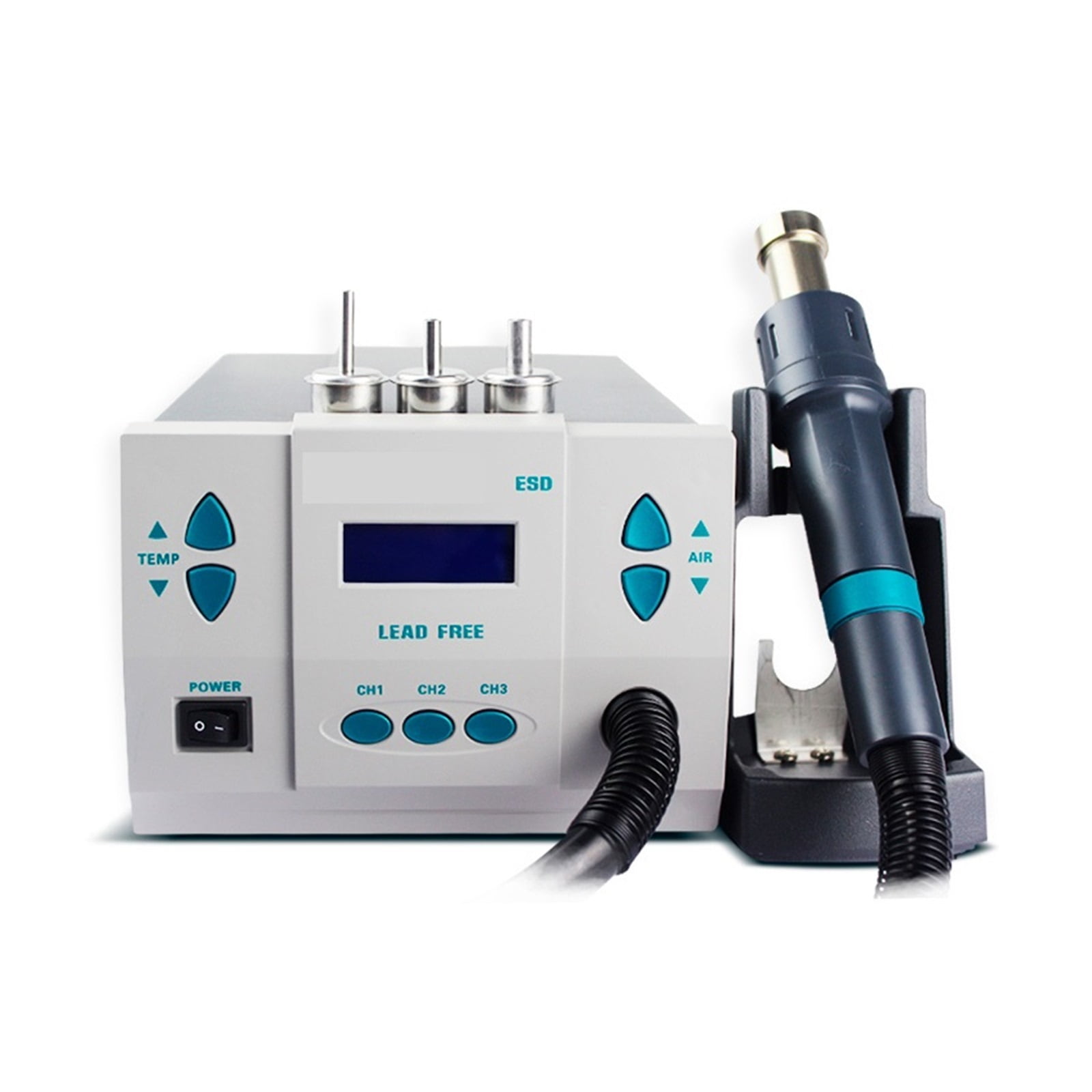 861DW Heat Gun Lead Ee Hot Air Soldering Station Microcomputer Temperature Rework Station+7nozzle ,Fast Heating and Auto Hibernate