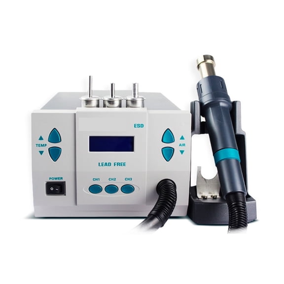 861DW Heat Gun Lead Ee Hot Air Soldering Station Microcomputer Temperature Rework Station+7nozzle ,Precision Control