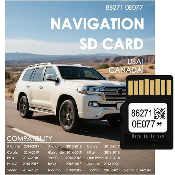86271 0E077 Latest Maps Update Version 2025 Navigation sd Card Micro Fits Toyota Prius 4 Runner Avalon Camry
