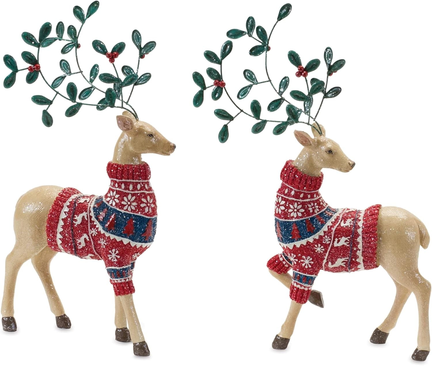 86297 Deer Figurine, Set Of 2, 14.75-Inch Height, Metal And Resin ...