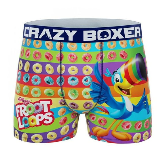 863980-medium-32 Froot Loops Colorful Toucan Sam Mens Crazy Boxer Briefs Shorts, Multi Color - Medium - 32-34