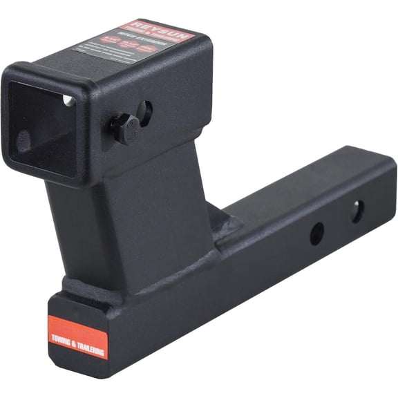 864129 Trailer Hitch Riser with 6.25 inch /Drop for 2 inch Receiver Hitch Extension,Hollow Shank, Hitch Pin Kit Included