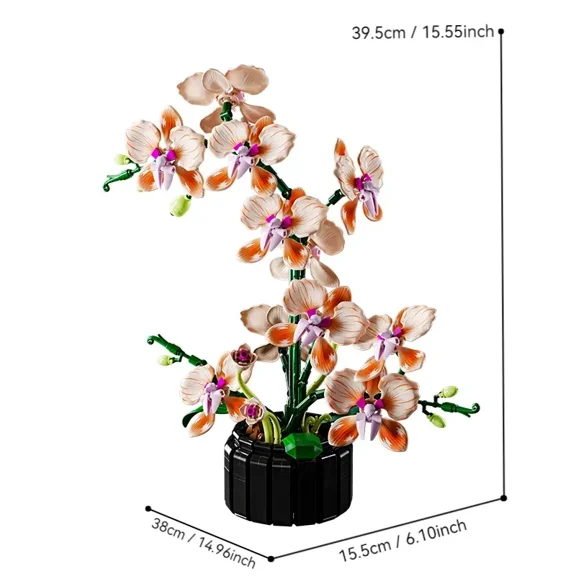 866 PCS Creative Bouquet Orchid Flowers Building Blocks  Romantic Home Decoration Bricks Toys  Valentine's Day Gift 10311